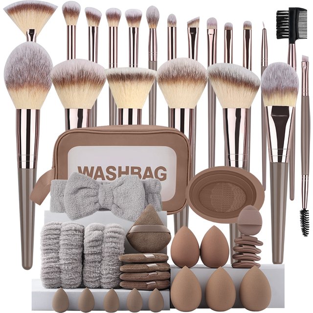 Ensemble professionnel de 3 à 20 pinceaux de maquillage doux et moelleux pour fond de teint, fard à paupières, correcteur, estompeur, blush, pinceau Kabuki, outil de beauté pour femmes