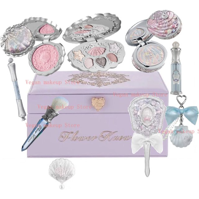 Flower Know Shell Jewelry All-In One Gift Set Makeup Set Full Professional Eyeshadow Blush Baked Powder 10pcs Flowerknows Kits
