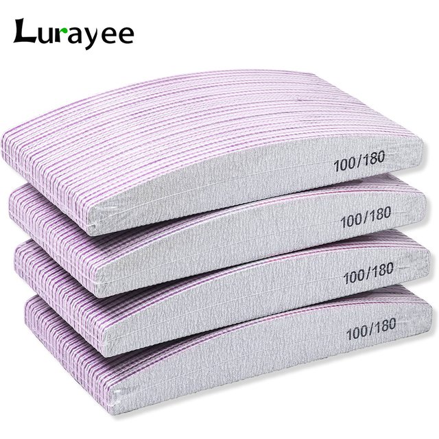 50pcs Nail Files 100/180 Grit Nail Files Double Side Sandpaper Nail Sanding Grinding Gel Nail Polish Nail Supplies Manicure Tool