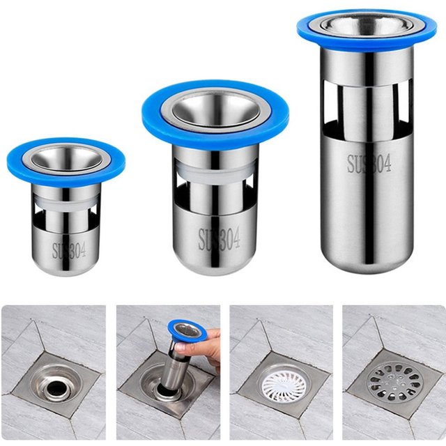 New Stainless Steel Floor Drain Core Insect Proof U-type Bathroom Sewer Drain Deodorant Deodorant Cover Bathroom