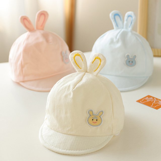 Cute Cartoon Baby Newborn Hats Spring Autumn Thin Newborn Sunscreen Peaked Hats For Boy Girl Korean Casual Outdoor Baby Sun Hats