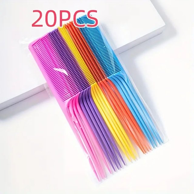 20 peignes antistatiques pour coiffer les cheveux – couleurs dégradées vives, en plastique ABS durable, adaptés à un usage en salon et à la maison, résistants à la chaleur, outils polyvalents pour
