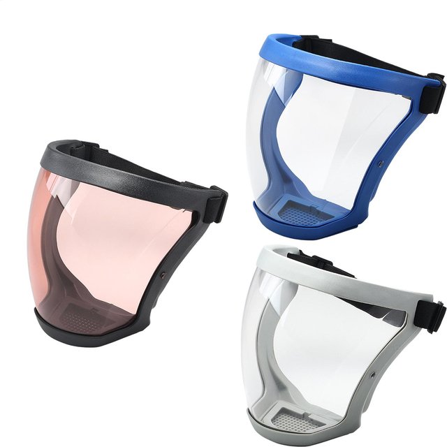 Dustproof Anti-fog Face Mask Adjustable Clear Protector Transparent Face Shield Cycling Sports Face Mask With 2 Filter pads