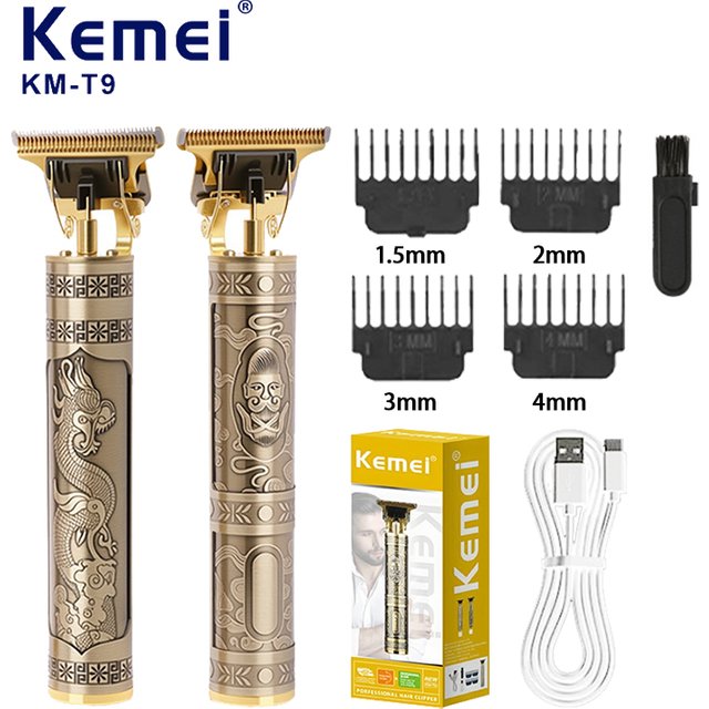 KEMEI KM-T9 Electric Hair Clipper Professional USB Clipper Professional Beard Trimmer Haircut Grooming Kit Hair Cutting Machine