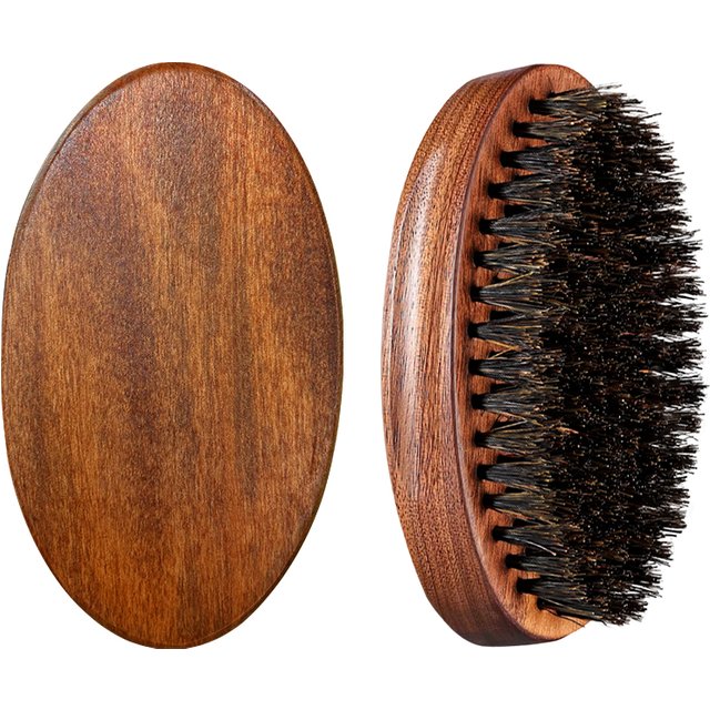 GOIPLE Men's Beard Brush Premium Wooden Grooming Styling Brush Daily Beard Smoothing & Detangling Tool Facial Hair Shaping Comb