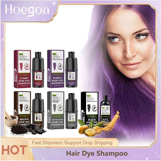 Hair Dye Shampoo Quick Coloring Gray White Hair Treatment Cover Polygonum Mild Non-damaging Styling Hair Color Cream Permanent