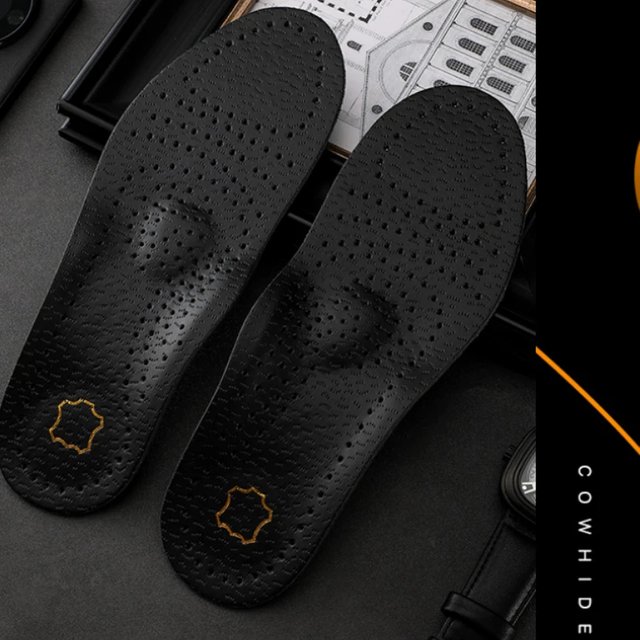 Leather Orthopedic Insole Orthotic Arch Support Instep Flat Foot Shoe Pad PU Latex Antibacterial Active Carbon Foot Care Unisex