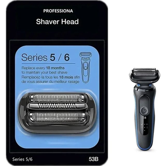 Suitable for 53B Interchangeable Head Compatible with 5/6 Series Electric Shavers 5018s, 5020s, 5031s, 5050cs, 6020s, 6072cc