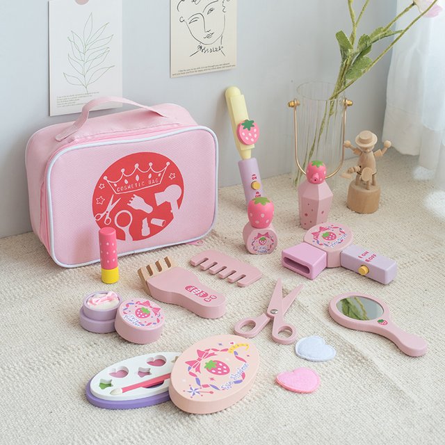Make Up Box Play House Toy Girls Beauty Bags Simulation Cosmetic Set Toys Birthday Gifts Educational Toys Pretend Makeup Game