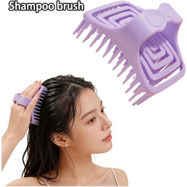 1pcs Shampoo Head Scalp Silicone Massage Brush Bath Skin Soft Washing Comb Hair Cleaning Brush Salon Beauty Health Barber Tools