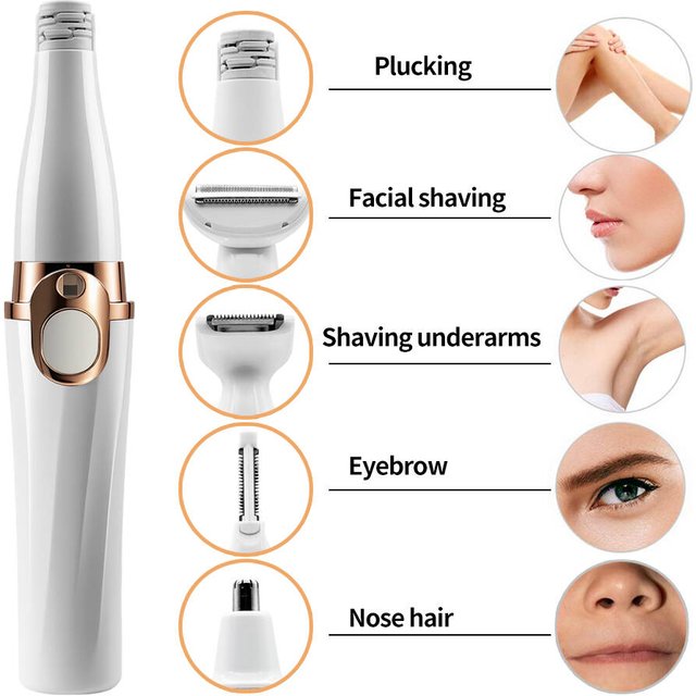 5 in 1 Electric Razor for women Shaver Lady Shaver Body Hair Trimmer for Armpit Bikini Arm Leg Face Mustache Portable Painless