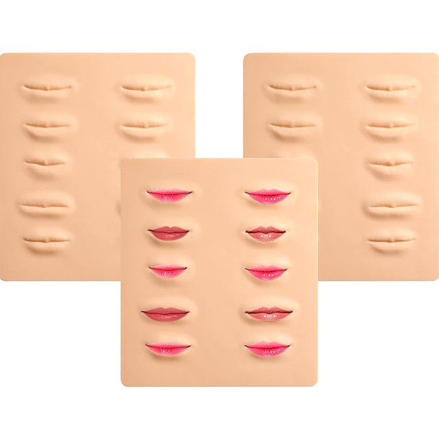 Lip Tattoo Practice Skin Microblading Supplies Silicone Practice Latex Skin Permanent Makeup Lips Tattoo Training Tool Beginner