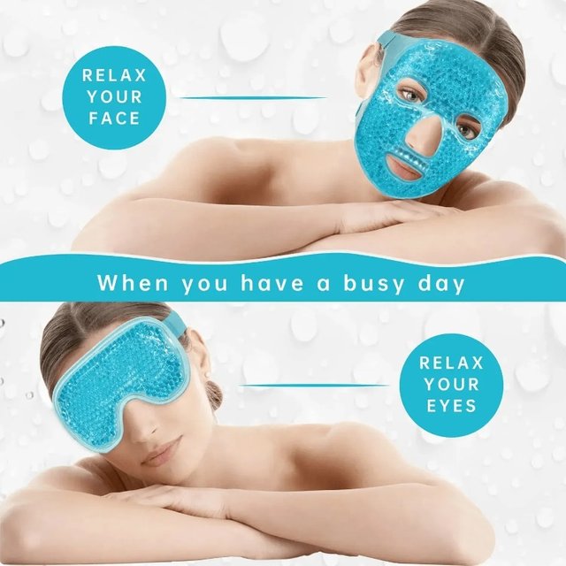 Gel Cooling Ice Face Eye Mask Facial Mask Hot Cold Compress Pack Gel Beads Cold Face Eye Mask Ice Pack,Compress Sleeping FaceSPA
