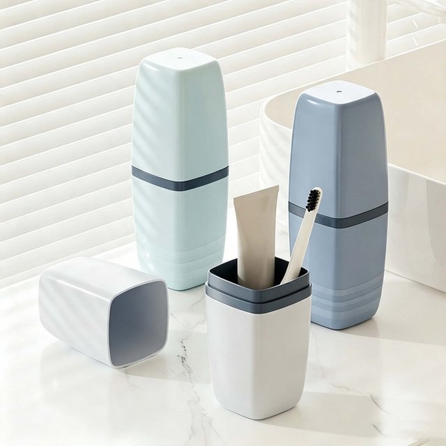 1Pc Portable Toothbrush Toothpaste Storage Case, Travel Camping Toothbrush Protective Holder, Multifunctional Travel Wash Cup.