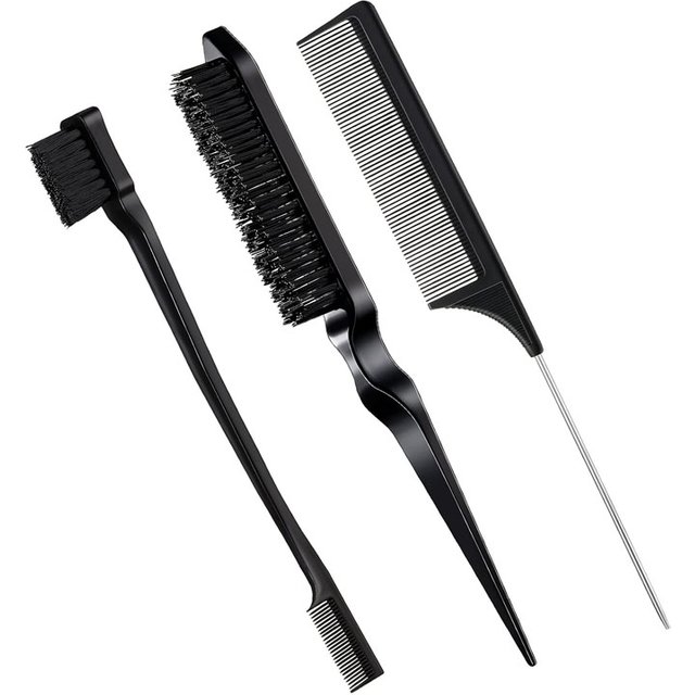 3-Piece Hair Styling Comb Set with Triple Tear Hair Brush, Mouse Tail Comb Edge Brush, Salon Hair Styling Tool, Hair Tail Tool