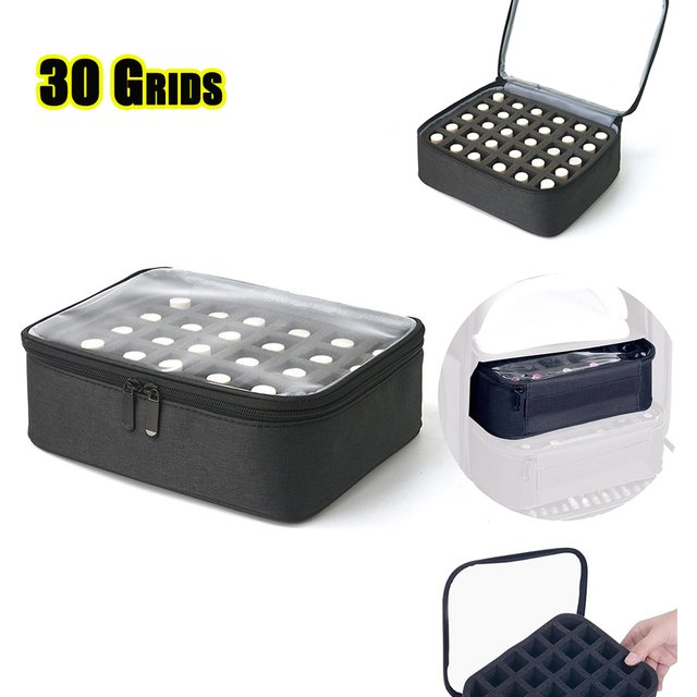 30 Grids Nail Polish Storage Bag nail artist bag nail tool organizer Portable Hand-held Large Cosmetic Bag Holds Up To 30 Bottle