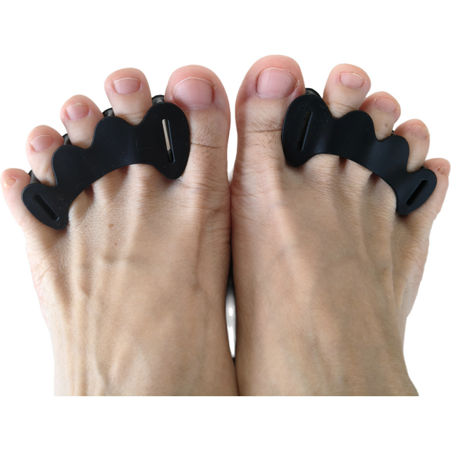 2Pcs=1Pair Black Hard Silicone Corrective Orthosis Toe Separator Stretchers Straightener Silicone Foot Care Bunion Protector
