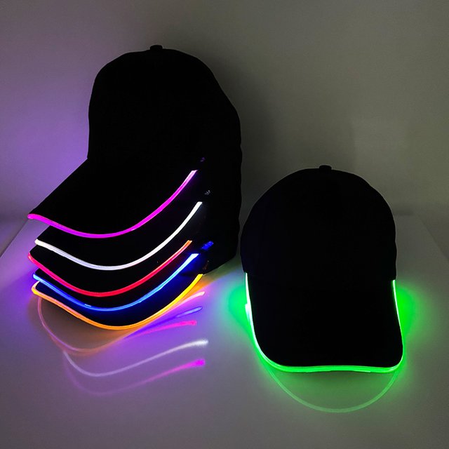 Casquette de baseball LED à fibres optiques pour adulte, idéale pour Halloween, soirées en boîte de nuit, concerts, mascarades, événements extérieurs et divertissements estivaux.