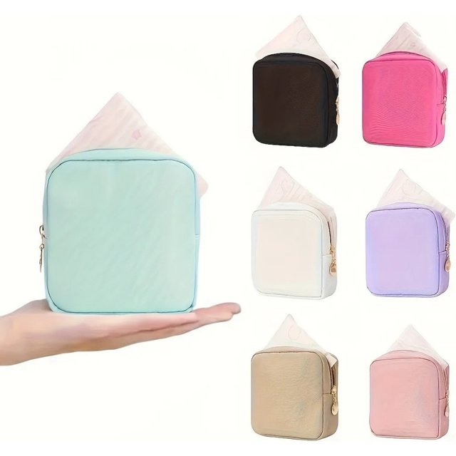 Compact Makeup Bags for Travel, Featuring Zippers, Earphone Storage, Sanitary Napkin Compartments