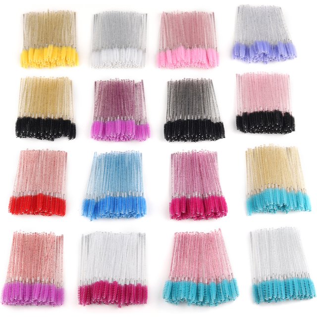 Brosses à cils jetables, 50 pièces, Extension, brosse à sourcils en cristal, baguette de Mascara,