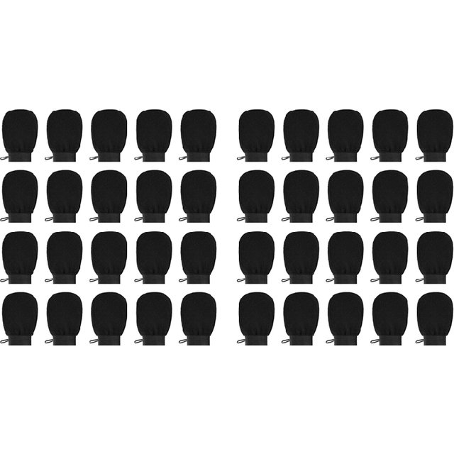 HLZS-40 Pcs Exfoliating Glove Bulk Exfoliator Mitt Body Scrubber 150D Viscose Fiber Deep Skin Korean Scrub Mitt For Bath