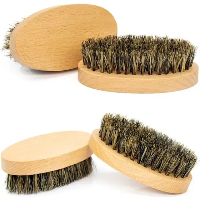 Professional Eco Friendly Boar Bristle Men's Shaving Brush Portable Barber Natural Beard Brush For Facial Cleaning Mustache Tool
