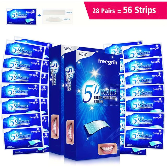 21/28 Pairs Teeth Brightening Strips for Teeth, 5D/9D Whitener Strips Reduced Sensitivity White Strips for Teeth Whitening