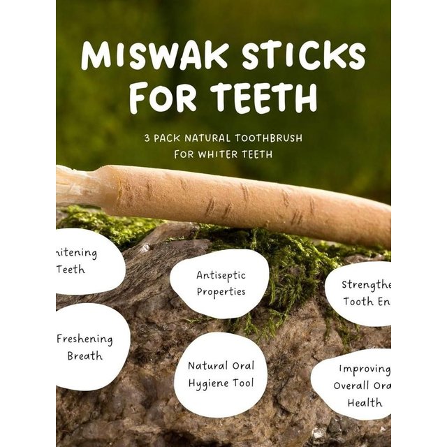 Eco Friendly No Toothpaste Needed Miswak Toothbrush Soft Bristles Traditional Miswak Sticks for Teeth Teeth Whitener Travel