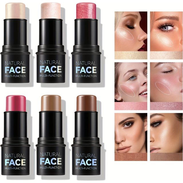 Bâtons de contour crème, nuances avec surligneur, bronzant et blush, stylo contour du visage