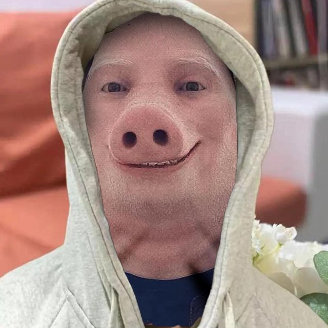 2PCS For John Pork Is Calling Interesting 3D Printed Seamless Mask John Pork Smiling Cosplay Facial Mask Party Cosplay Props