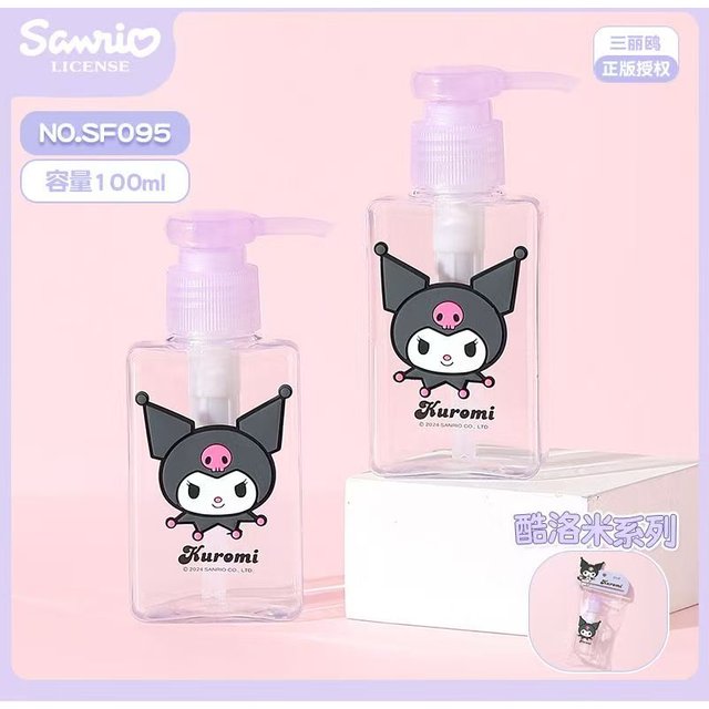 Sanrio Cartoon Hand Wash Liquid Bottle Coolomey lotion Bottle Press Split Bottle Shampoo Shower Gel Transparent Makeup Bottle