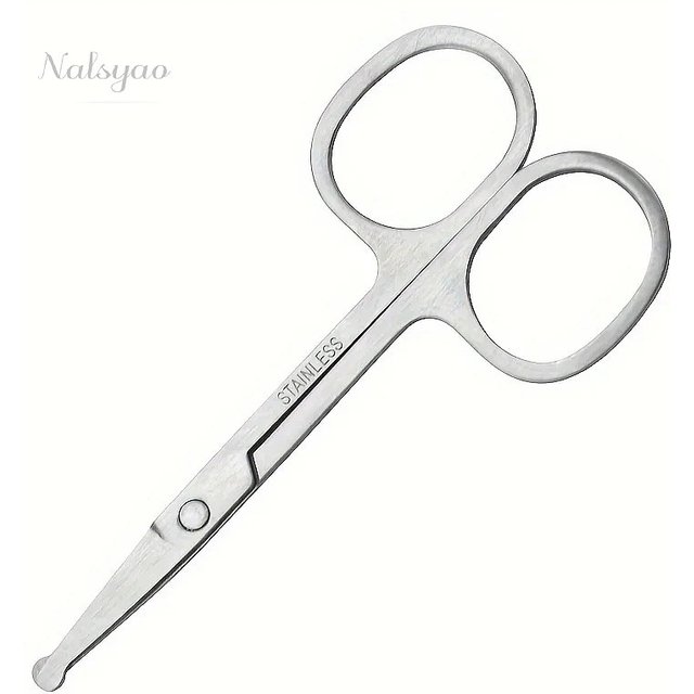 Precision Stainless Steel Beard & Facial Hair Scissors, Safe Rounded Tip, Professional Grooming for men & Women