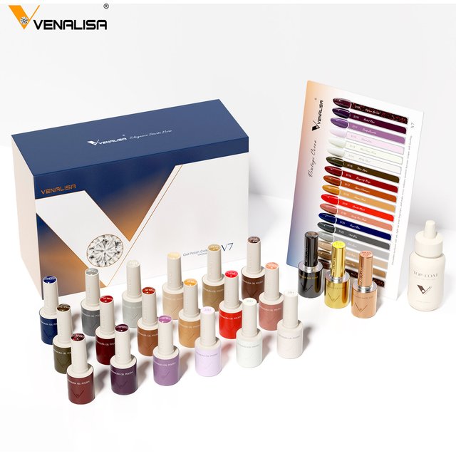 VENALISA 10ml Nagellack-Set, 18 Farben, UV-LED, Herbst/Winter, abziehbar, langanhaltend, hochglänzend, Basis- und Überlack für Salon und Heimgebrauch