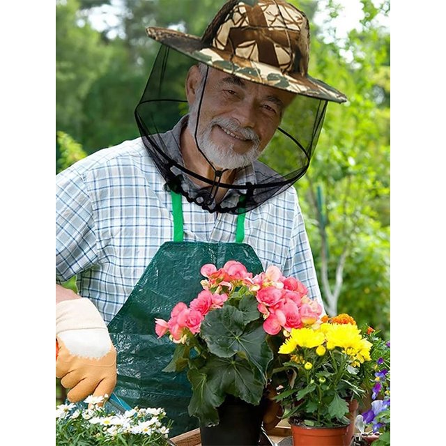 1pc Sun Hat with Mosquito-Proof Netting & Hidden Mesh Face Mask Ideal for Gardening Fishing Hiking Beekeeping Outdoor Protection