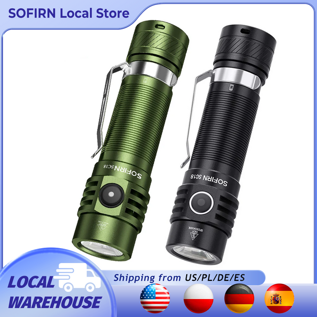 Sofirn SC18 1800lm SST40 LED Latarka EDC 18650 Latarka TIR Soczewka optyczna USB C Ładowalna latarnia