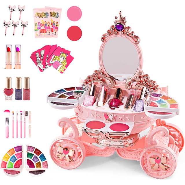 Simulation Cosmetics Set Girl Makeup Toys Baby Pretend Play Nail Polish Lipstick Accessories Doll For Children Toys 3 Years Gift