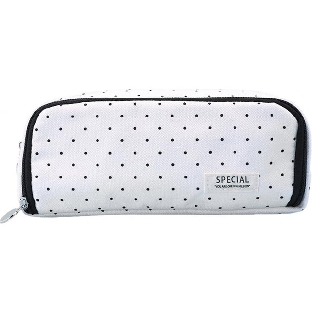 23cm Large Pencil Case Canvas Makeup Bag Zipper Multiple Compartments Pencil Pouch Lightweight Big Capacity Pencil Organizer