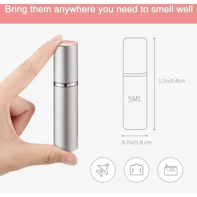 Flacon pulvérisateur atomiseur de parfum de voyage rechargeable de 5ml, 10 pièces, avec 6 pompes, distributeur de parfum Portable pour voyage