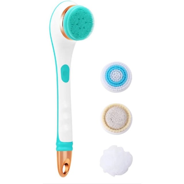 Rechargeable Bath Brush Body Scrubber Device Electric Shower Brush Long Handle Scrubbing Tool for Cleanning Exfoliating Massage