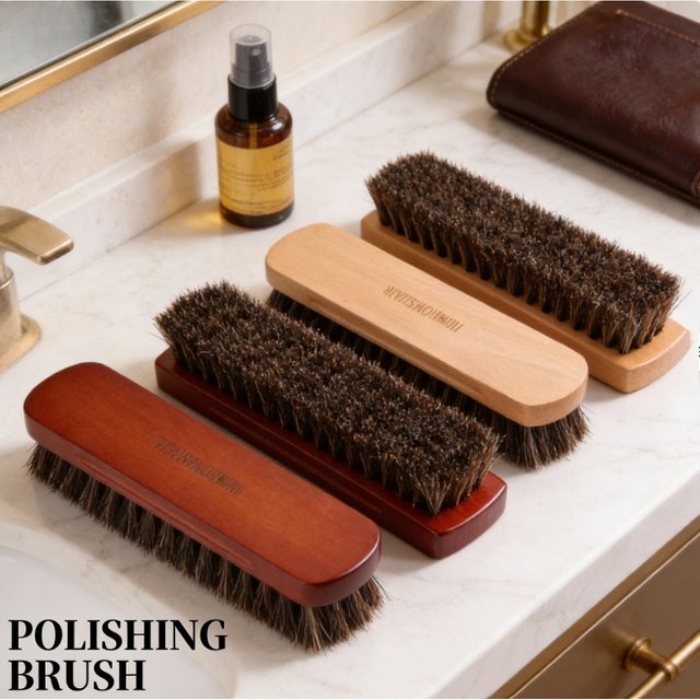Large Size Horse Hair Brush Multi Purpose Cleaning Brush for Shoe Polish Polishing and Waxing