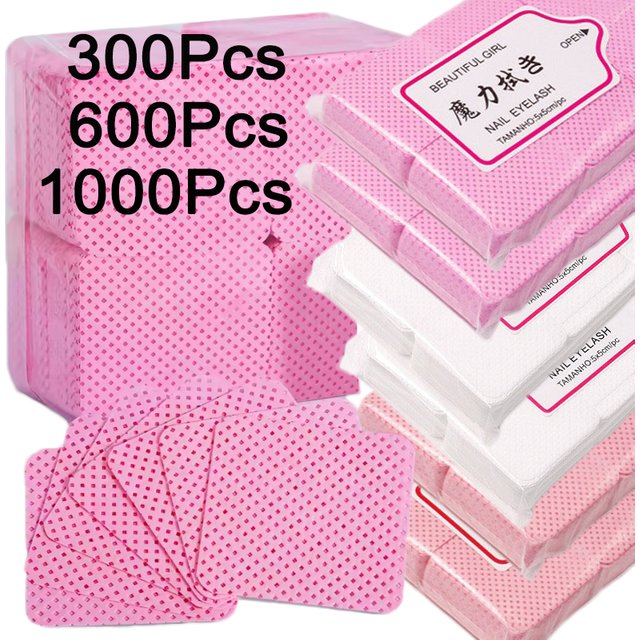 20/300-1000Pcs Lint-Free Nail Cleaning Wipes Nail Clean Pads Nail Art Beauty Nail Clean Care Cotton Gel Nail Polish Remover Wipe