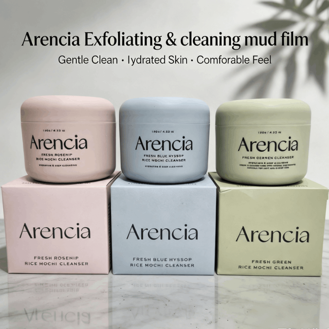 Arencia Fresh Green Rice Mochi Cleanser Deep Pore Cleanser Emulsify Makeup & Control Excess Oil Gentle Facial Wash Skincare