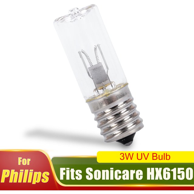 3W UV Bulb for Philips Sonicare HX6150 HX6160/D HX7990, E17 10V Replacement Lamp for Toothbrush Sanitizer Charger Base