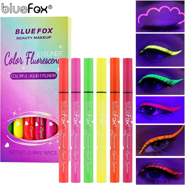 6-Color Set - Fluorescent Eyeliner Pen - Waterproof and Sweat-Resistant - Long-Lasting and Quick-Drying Eyeliner Pen