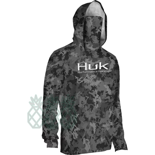 HUK-Sweat à capuche de pêche à manches longues, chemises respirantes, masque facial, vêtements de pêche, protection UV, performance, Y-Camisa Pesca