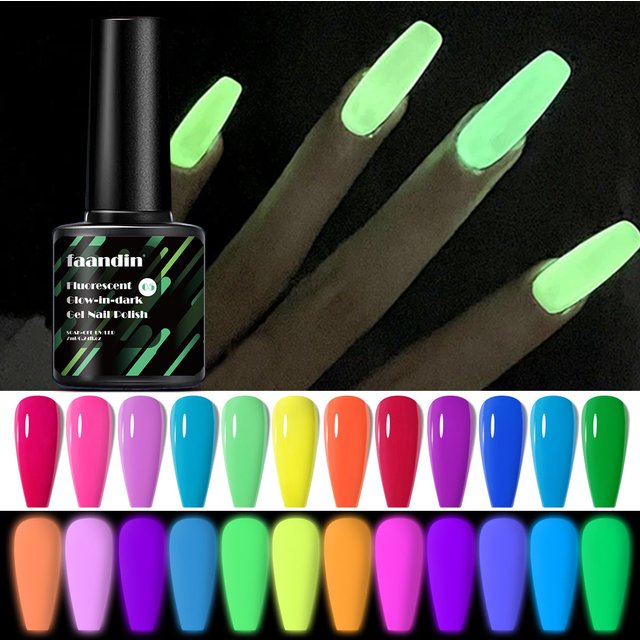Faandin 7ml 1 Bottle, Trendy, Colorful, Luminous Gel Nail Polish, a Must-Have Item for Proms, Nightclubs, and Parties, a Halloween Essential, Durable, Strong, Not Easy to Fade, Easy to Apply,