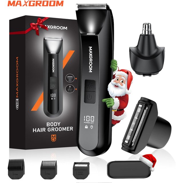 MAXGROOM 3 in 1 Electric Shaver For Man Body Hair Trimmer Waterproof Head Shaver Beard Trimmer Rechargeable Head Shaving Machine