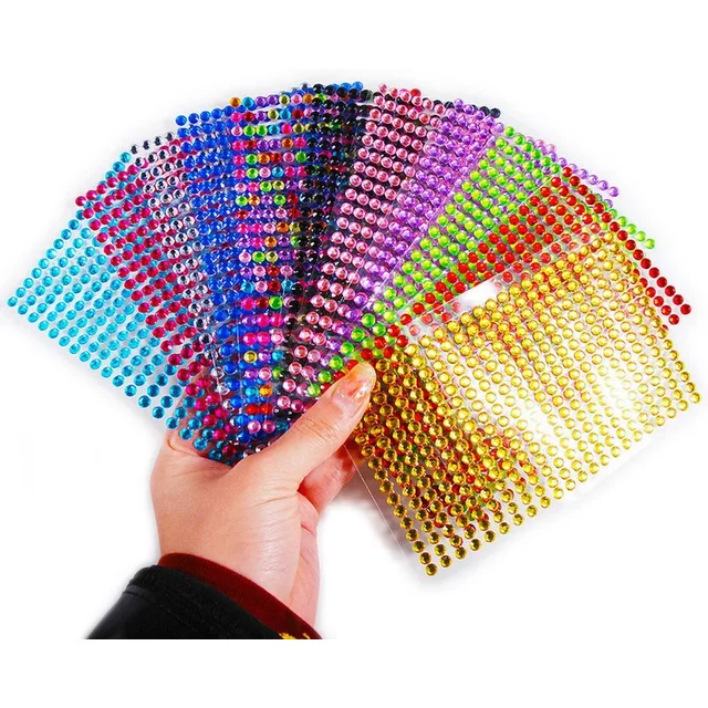 3-6mm Glitter Diamond Face Jewels Eyeshadow Stickers Self Adhesive Face Body Tattoos Eyebrow Diamond Nail Stickers Decorations