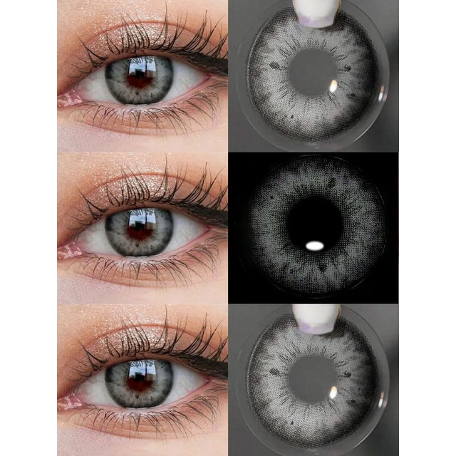 VISUASHOW 14.20mm Iris Brown Colored Contact Lenses Half Yearly Natural Soft Cosmetic Lens for Daily Makeup Party Eye Beauty