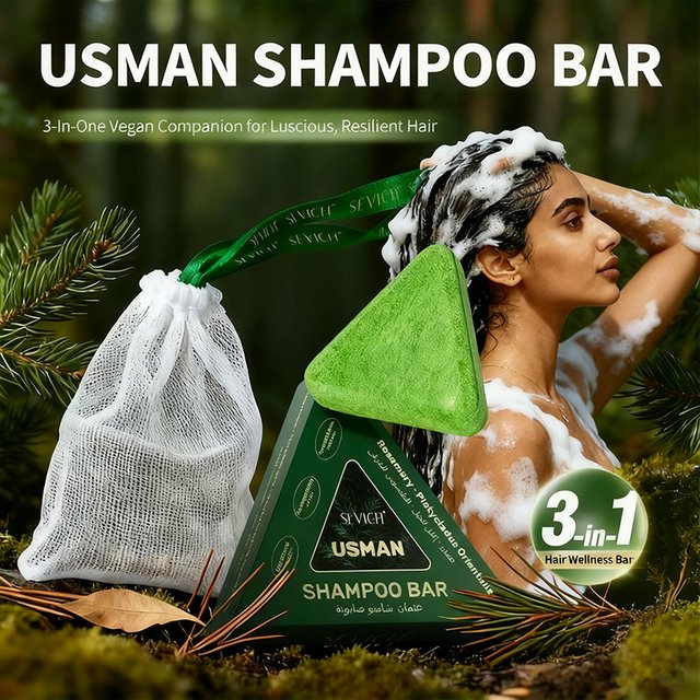 Usman Shampoo Bar Usman Grass Natural Soap Hair Nourishing Shampoo Soap Oil Control Relieves Scalp Itching Strengthens Hair Root